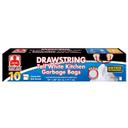 White Tear Resistant Drawstring Tall Kitchen Garbage Bag