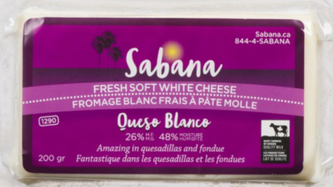 Sabana Queso Blanco Fresh Soft White Cheese, 200 G -- 8 Per Case