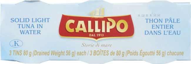 Callipo 80 G Canned Tuna In Water, 3 Count -- 32 Per Case