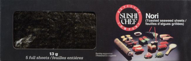 Sushi Chef Nori Seaweed Sheets, 13 G -- 6 Per Case