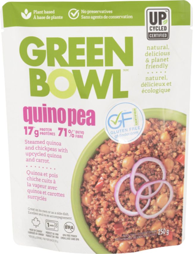 Green Bowl Foods Quinopea-steamed Quinoa And Chickpeas With Upcycled Quinoa And Carrot, 250 G -- 6 Per Case