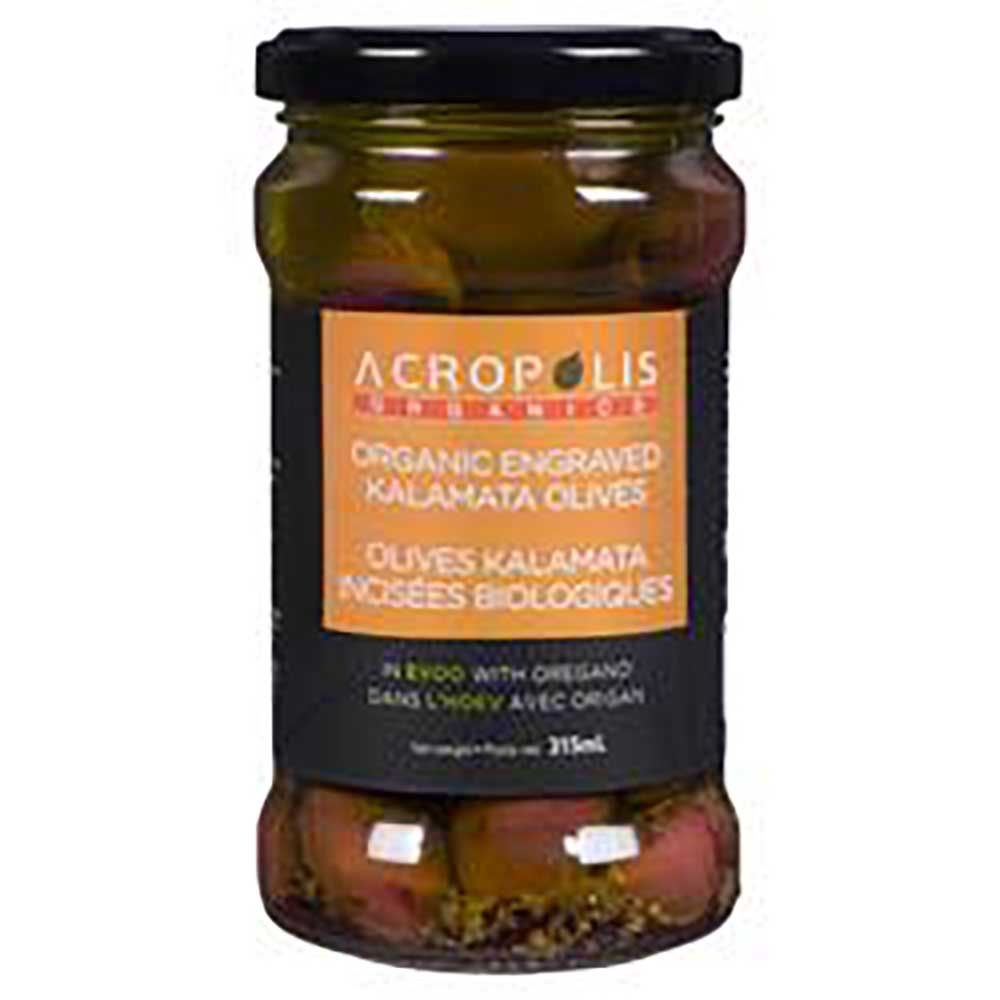 Acropolis Organics Engraved Kalamata Olives In Extra Virgin Olive Oil, 315 Ml -- 6 Per Case