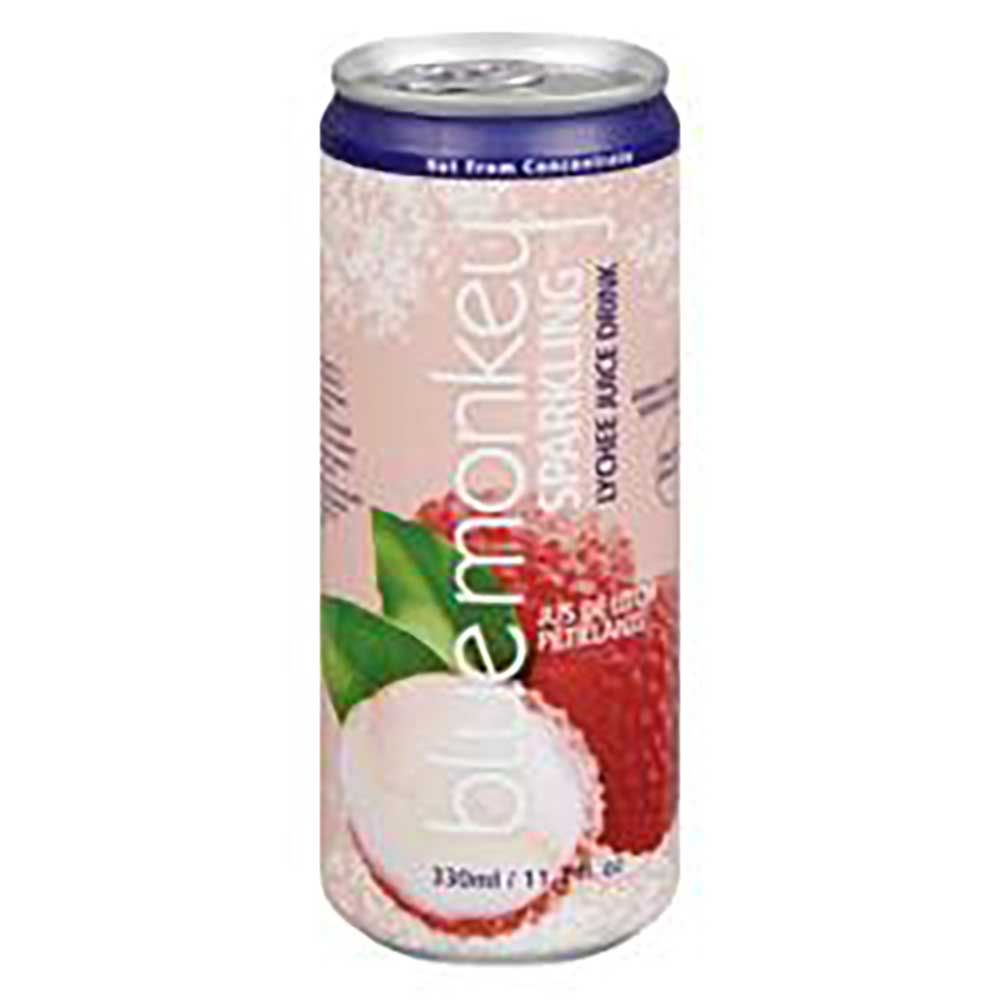Blue Monkey Sparkling Lychee Juice Drink, 330 Ml -- 12 Per Case