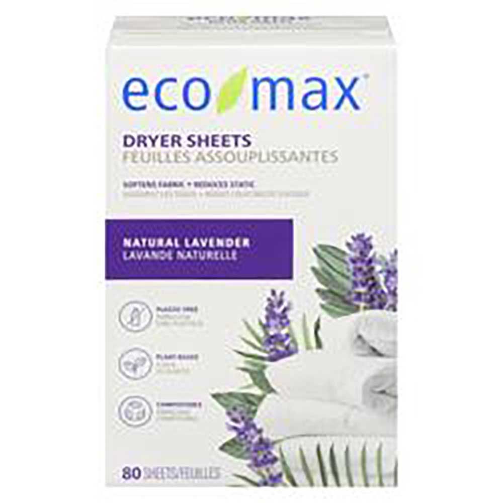Eco-max Lavender Dryer Sheets, 80 Count -- 6 Per Case