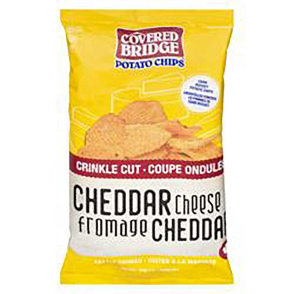Covered Bridge Cheddar Cheese Crinkle Cut Potato Chips, 170 G -- 12 Per Case