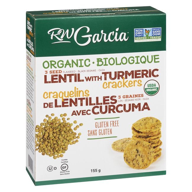 Rw Garcia Organic Lentil With Turmeric Cracker, 155 G -- 6 Per Case