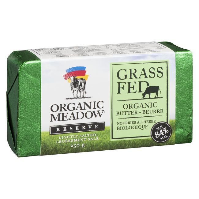 Organic Meadow Organic Grass Fed 84 Percent Milk Fat Lightly Salted Butter, 250 G -- 25 Per Case