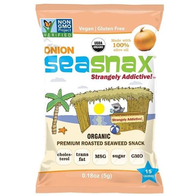 Seasnax Organic Toasty Onion Grab And Go Seaweed Snack, 5 G -- 16 Per Case