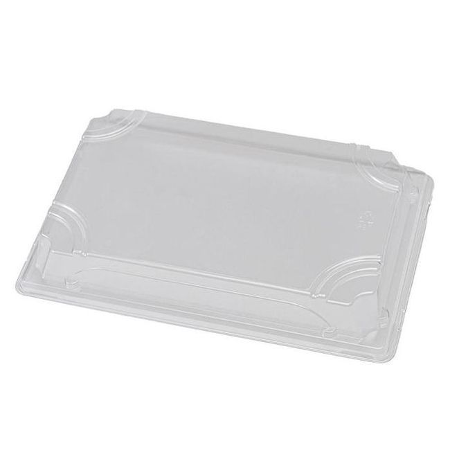 Eco-packaging Pete Rectangular Lid For Sh15 Fibre Sushi Tray, 9 X 5.5 X 1.5 In Bottom -- 600 Per Case