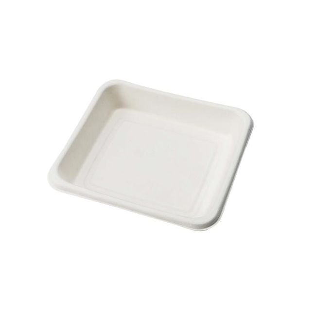 Eco-packaging Beige Compostable Sugarcane Fibre Tray, 6 X 6 In -- 500 Per Case