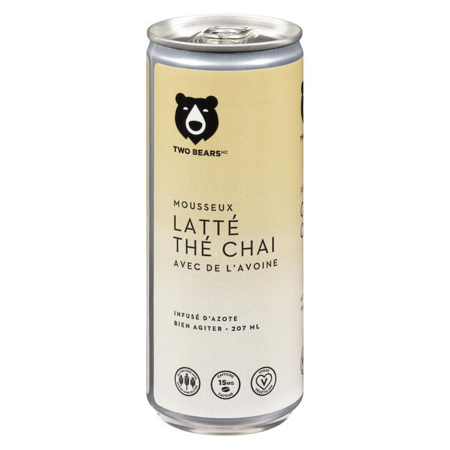 Two Bears Frothed Chai Tea Ready To Drink Oat Latte, 207 Ml -- 6 Per Case