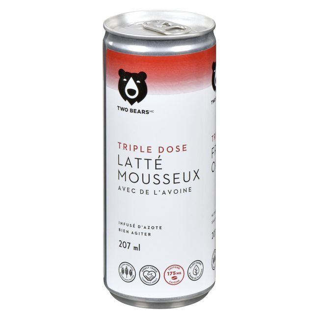 Two Bears Triple Shot Frothed Ready To Drink Oat Latte, 207 Ml -- 6 Per Case