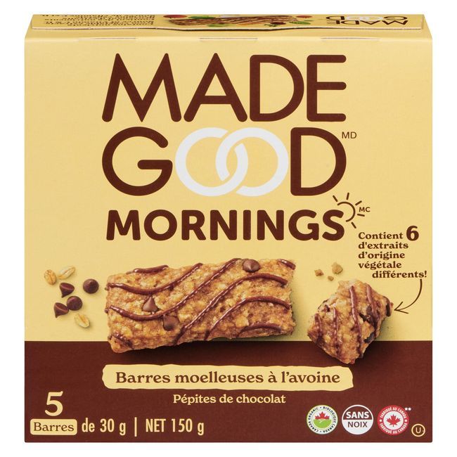 Madegood Organic Chocolate Chip Soft Baked Oat Bar, 30 G -- 30 Per Case