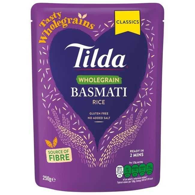 Tilda Wholegrain Steamed Basmati Rice, 250 G -- 6 Per Case