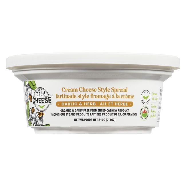 Nuts For Cheese Dairy Free Garlic And Herb Cream Cheese Style Spread, 210 G -- 6 Per Case
