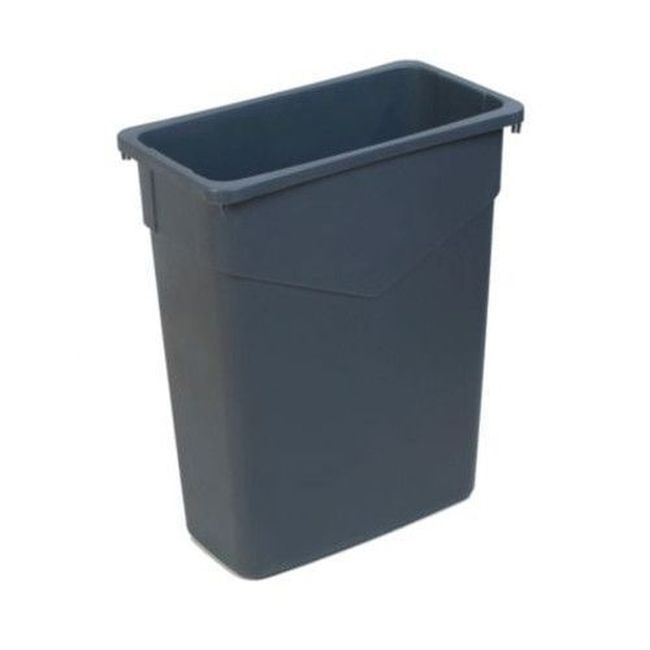 Carlisle 34201523 Trimline Gray Polyethylene Rectangle Trash Can, 15 Gal Capacity