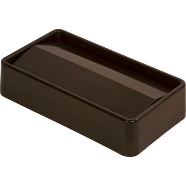 Carlisle 34202469 Trimline Abs Dark Brown Swing Top Lid For 15 And 23 Gal Rectangle Trash Can, 20.19 X 11.56 X 4.50 In