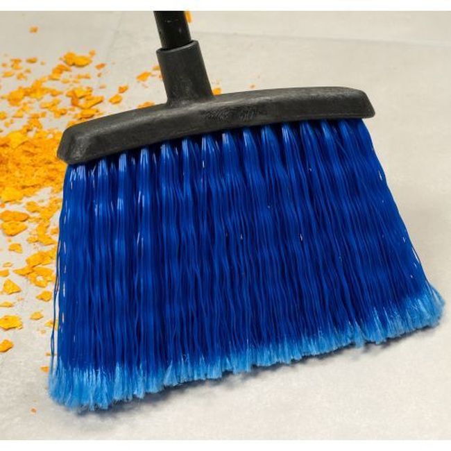Carlisle 4688314 Duo-sweep Blue Bristle Flagged Warehouse Broom With Black Metal Handle, 48 In Height