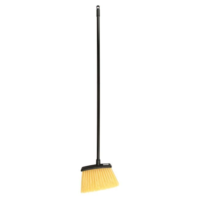 Carlisle 4688500 Duo-sweep Natural Bristles Unflagged Heavy-duty Angle Broom With Black Metal Handle, 48 In Height