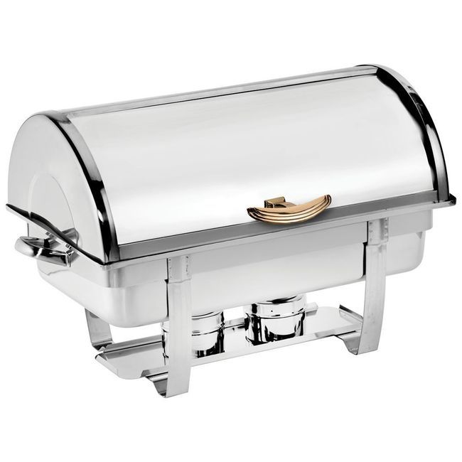 Browne 18/8 Stainless Steel Economy Roll Top Chafer, 9 Qt Capacity
