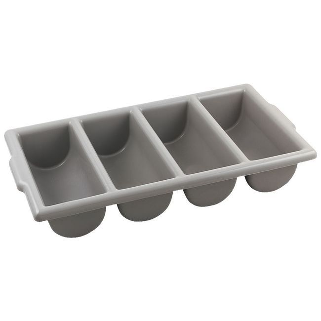 Browne Gray 4-compartment Cutlery Box, 21.5 X 11.8 X 3.8 In