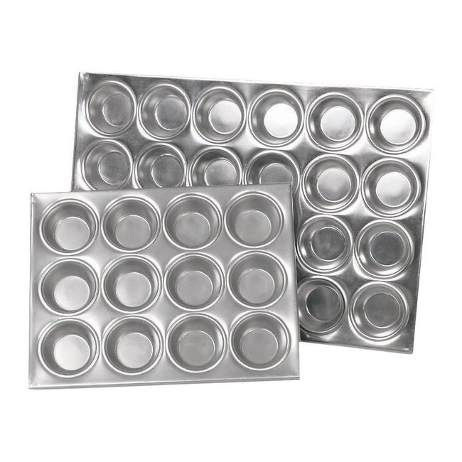 Browne Aluminum 12 Cup Muffin Pan, 10.8 X 14.1 X 1.2 In