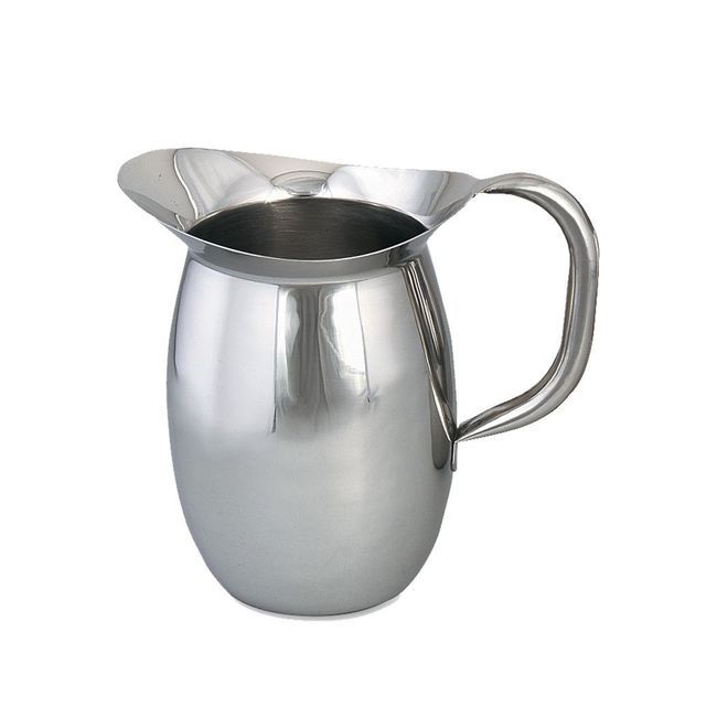 Browne Stainless Steel Bell Shaped Pitcher With Ice Guard, 3 Liter