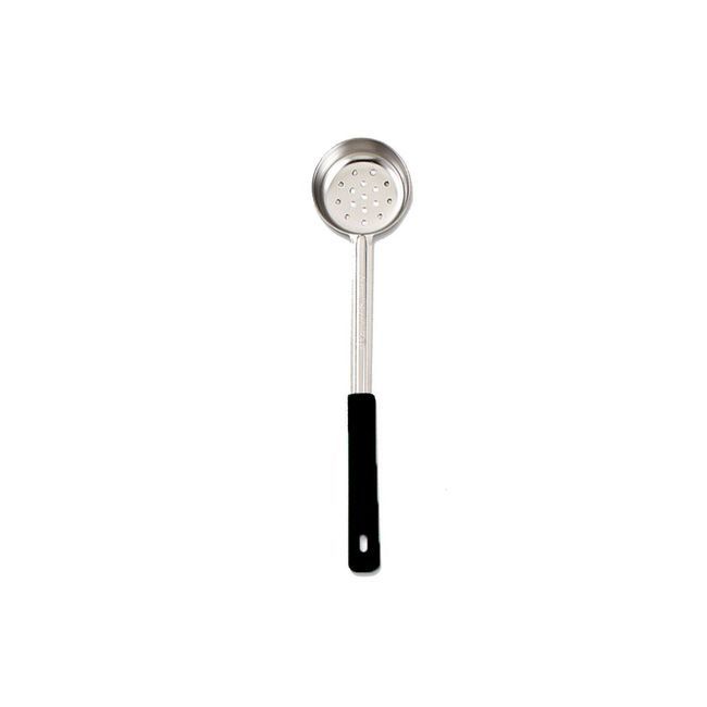 Browne Stainless Steel One-piece Perforated Portioner With Black Handle, 4 Oz Capacity