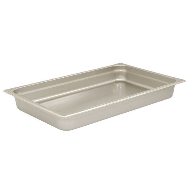 Browne 304 Stainless Steel 25 Gauge Anti Jamming Full Size Steam Table Pan, 2.5 In Deep