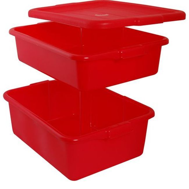 Vollrath 1505-c02 Traex Color Mate Red Food Storage Box Set, 20 In X 15 In X 8 In