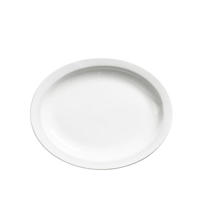 Browne Palm Porcelain White Oval Platter, 9.75 In -- 24 Per Case
