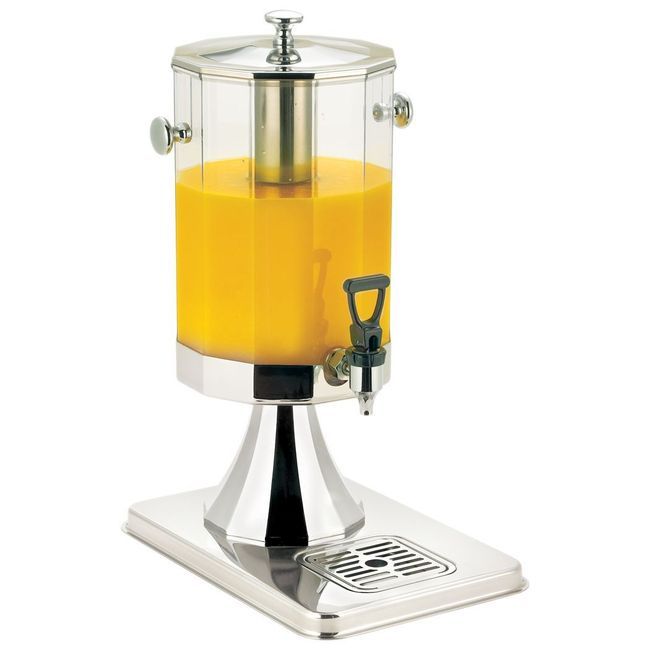 Browne Stainless Steel Polygonal Beverage Dispenser, 7 Quart
