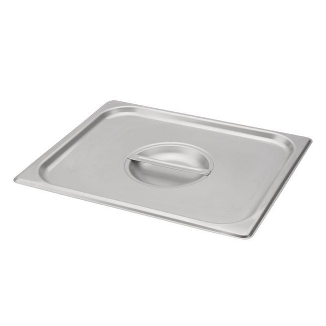 Browne 304 Stainless Steel Solid Half Size Steam Table Pan Cover, 12.8 X 10.4 In