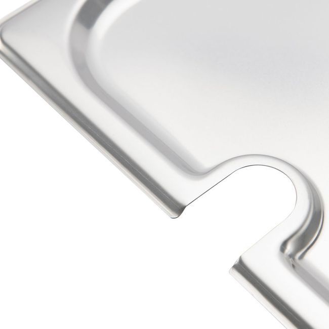 Browne 304 Stainless Steel Notched One Fourth Size Steam Table Pan Cover, 10.4 X 6.4 In