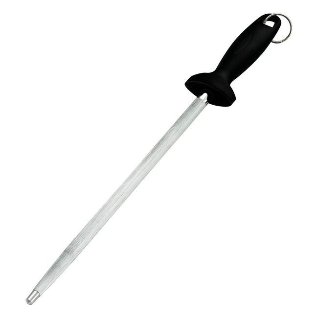 Browne Black Handle Blade Sharpening Steel, 12 In