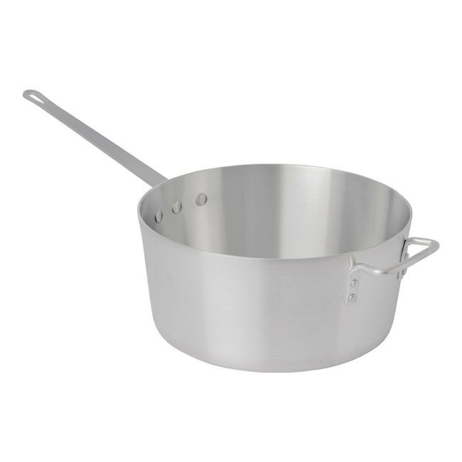 Browne Thermalloy Standard Weight Aluminum Tapered Sauce Pan With Helping Handle, 8.5 Quart