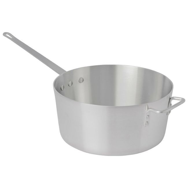 Browne Thermalloy Standard Weight Aluminum Tapered Sauce Pan With Helping Handle, 10.25 Quart