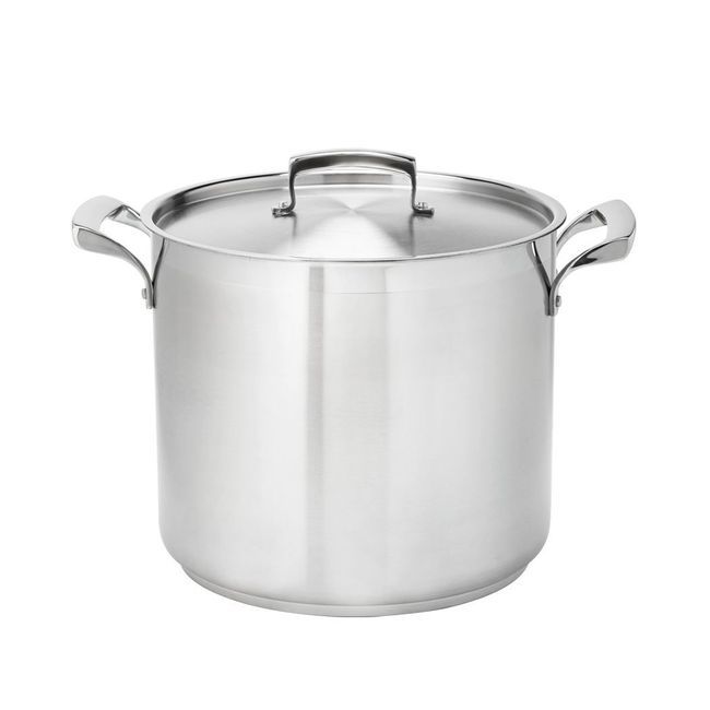 Browne Thermalloy Stainless Steel Deep Stock Pot, 32 Qt Capacity
