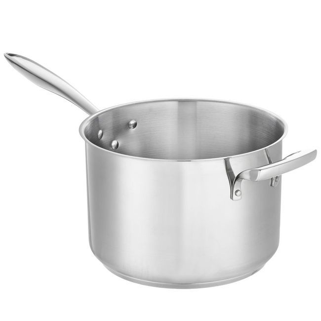 Browne Thermalloy Stainless Steel Deep Sauce Pan With Helper Handle, 10 Qt Capacity