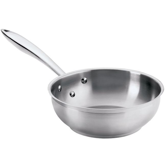 Browne Thermalloy Stainless Steel Tapered Saute Pan, 2 Qt Capacity