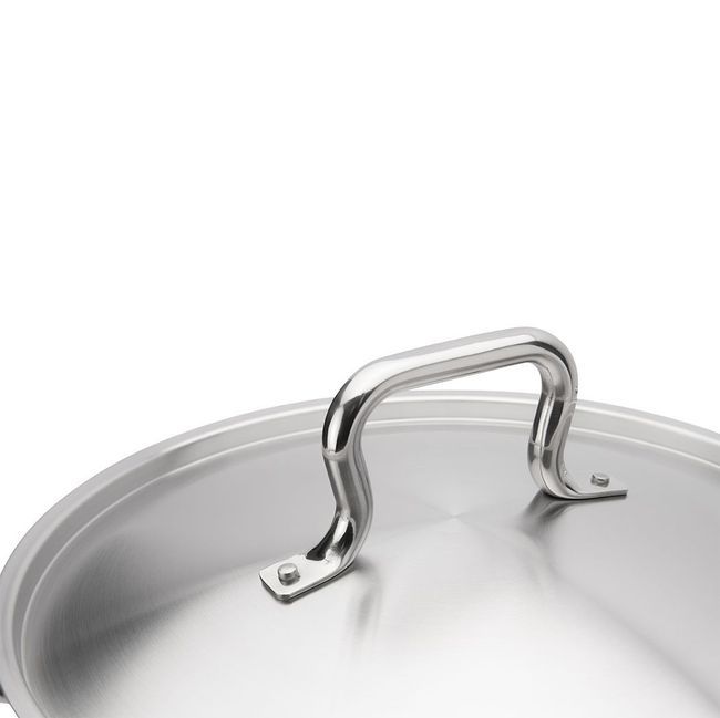 Browne Elements Stainless Steel Sauce Pan With Cover And Helper Handle, 10 Qt Capacity