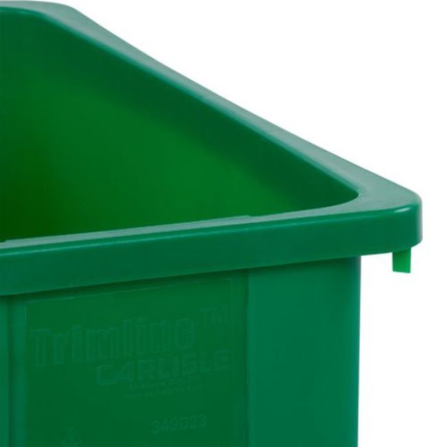 Carlisle 34202309 Trimline Green Polyethylene Rectangle Waste Container, 23 Gal Capacity