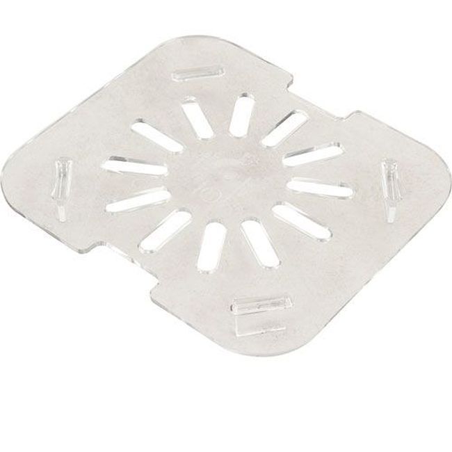 Carlisle 3068907 Storplus Clear Polycarbonate Sixth Size Food Pan Drain Grate Only, 4.75 X 4.25 X 0.5 In
