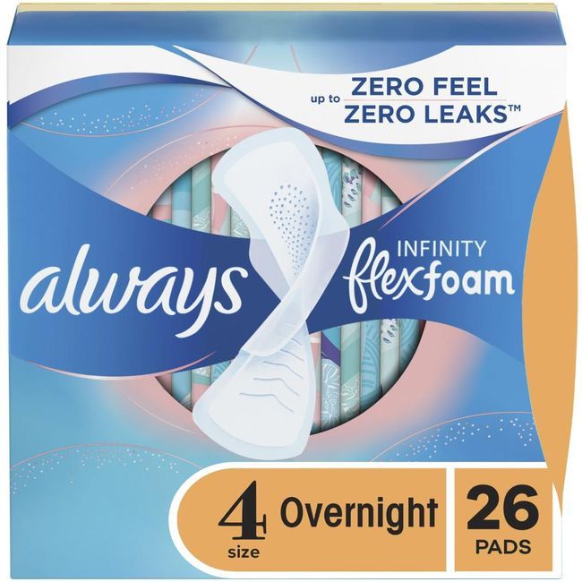 Always Over Night Sanitary Pad, 26 Count -- 6 Per Case