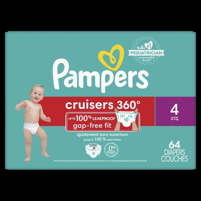 Pampers Cruiser 360 Degree Size 4 Baby Diaper, 64 Count