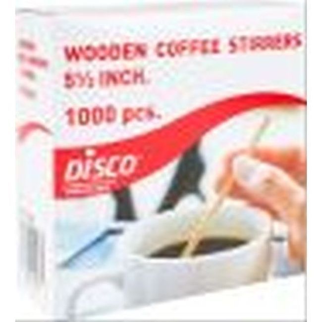 Disco 5.5 In Wood Coffee Stirrer, 1000 Count -- 10 Per Case