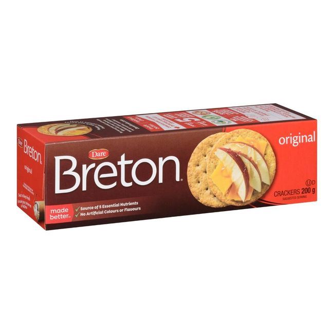 Breton Vegan Original Crackers, 200 G -- 12 Per Case