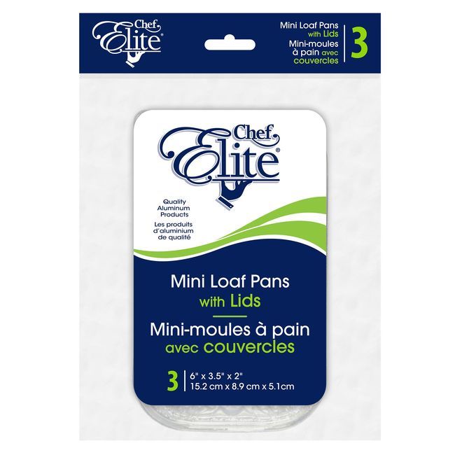 Chef Elite Mini Loaf Pan With Plastic Lid, 3 Count -- 24 Per Case