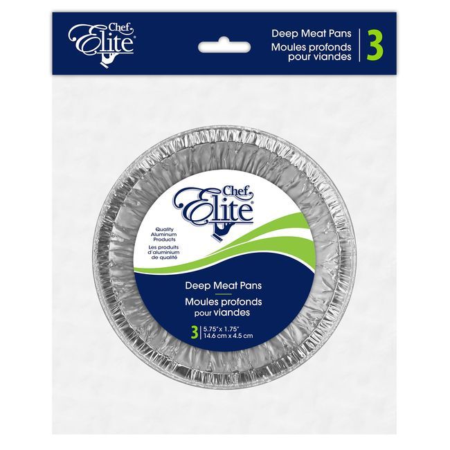 Chef Elite Deep Meat Pans, 3 Count -- 24 Per Case