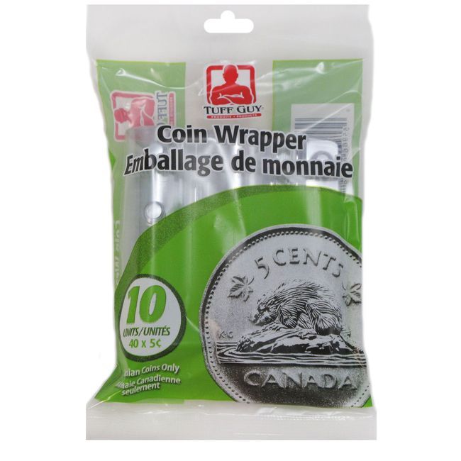 Tuff Guy Plastic Nickels Coin Wrapper, 10 Count -- 50 Per Case